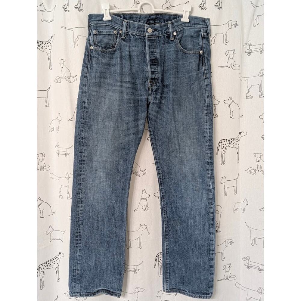 Levi's 501 Men's Straight Leg Jeans Mid Wash Y2k Workwear Button Fly Denim 34X32